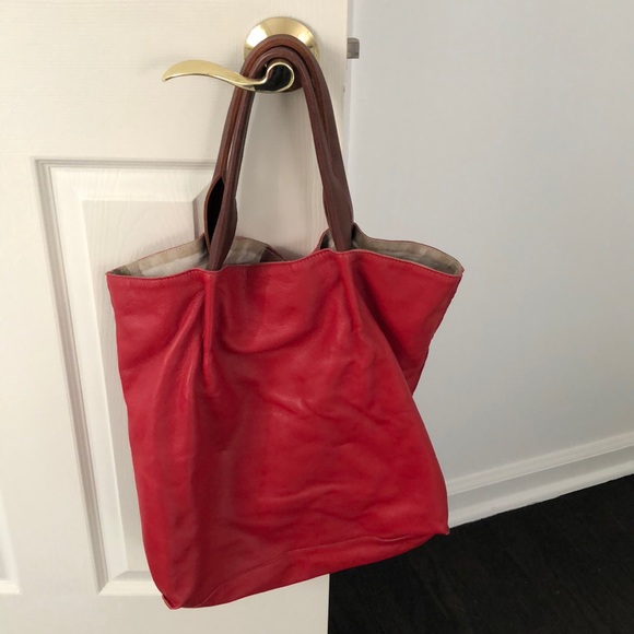 Red leather sondra Roberts bag - Picture 1 of 6